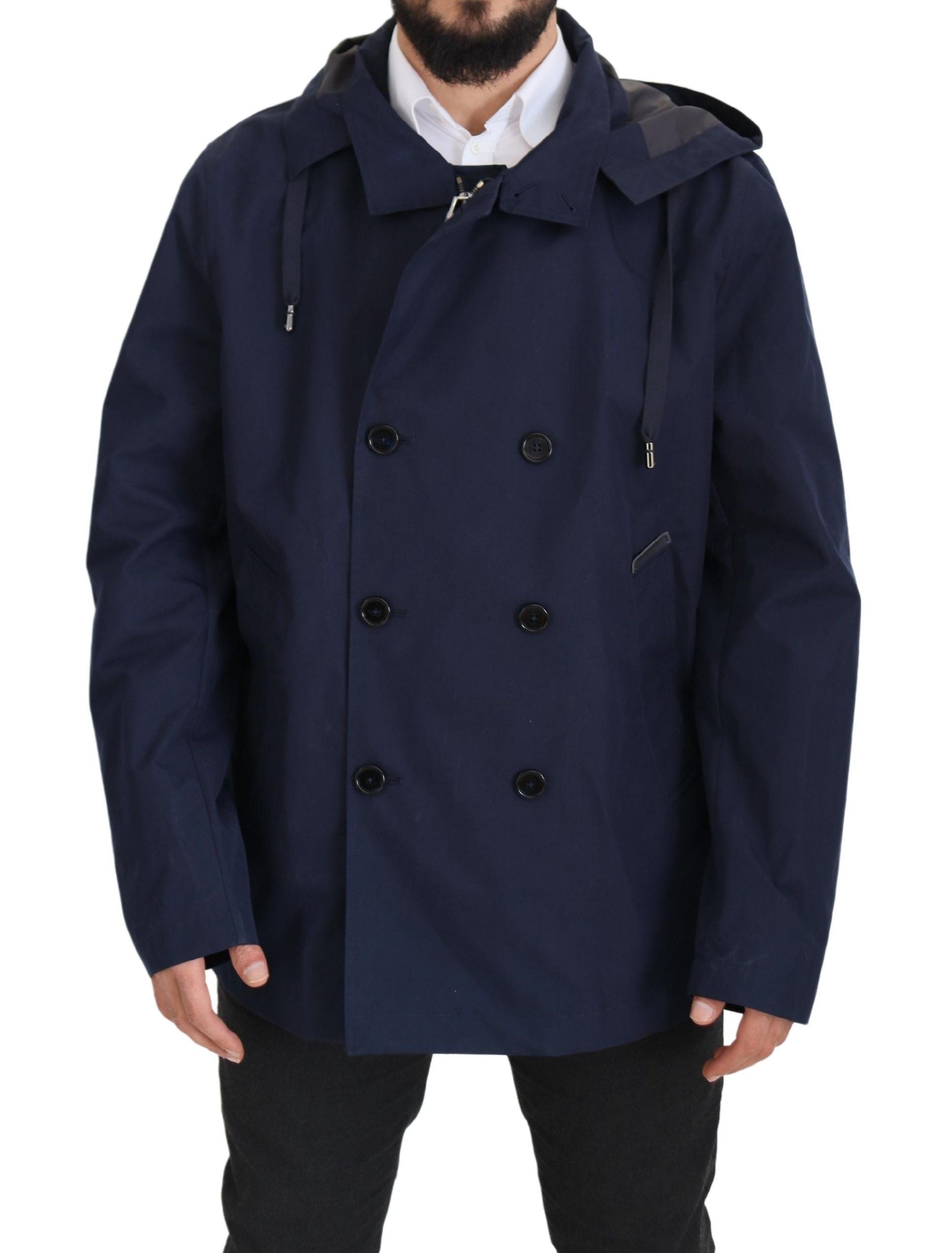 Dolce &amp; Gabbana Elegante zweireihige blaue Parkajacke