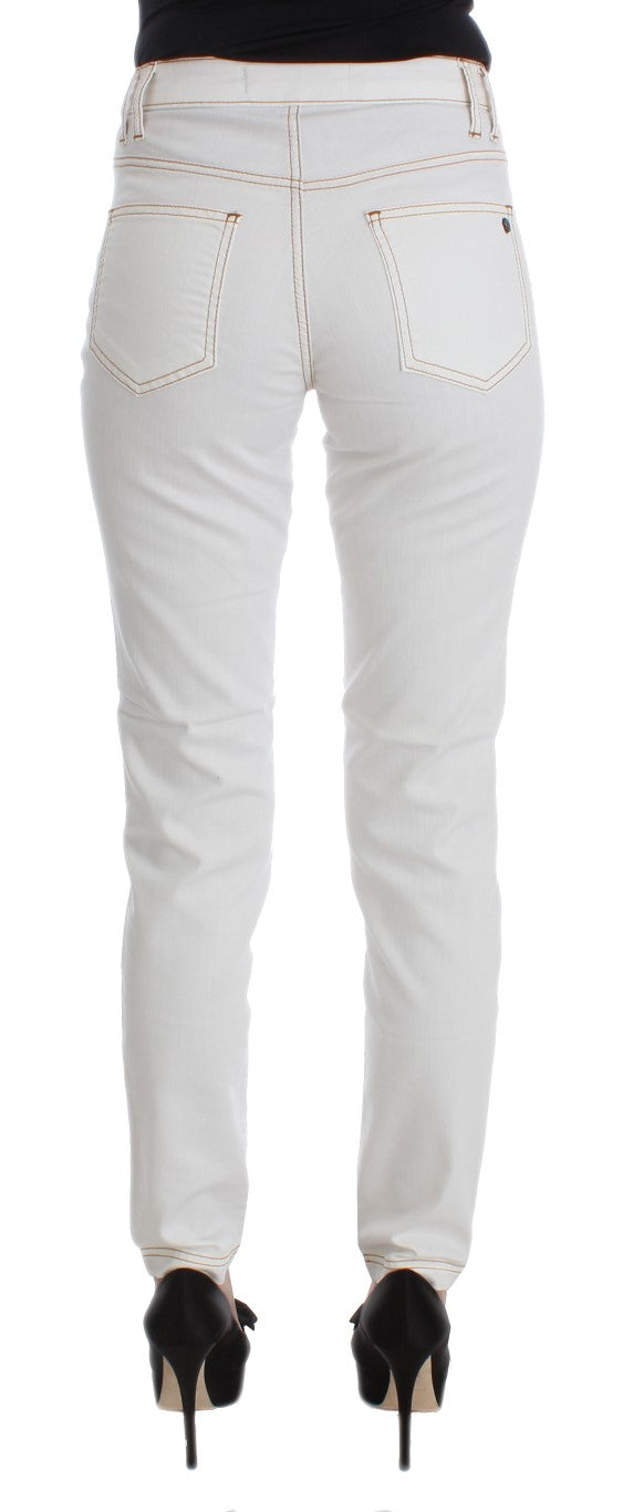 Cavalli Chic Slim Fit Jeans in Weiß