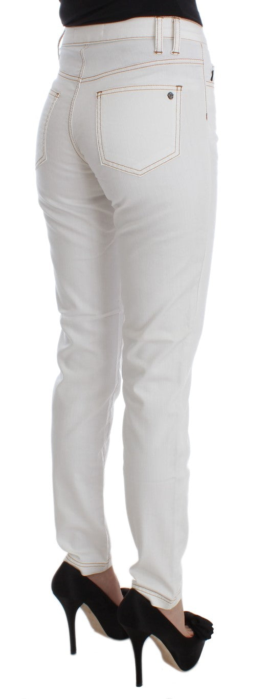 Cavalli Chic Slim Fit Jeans in Weiß
