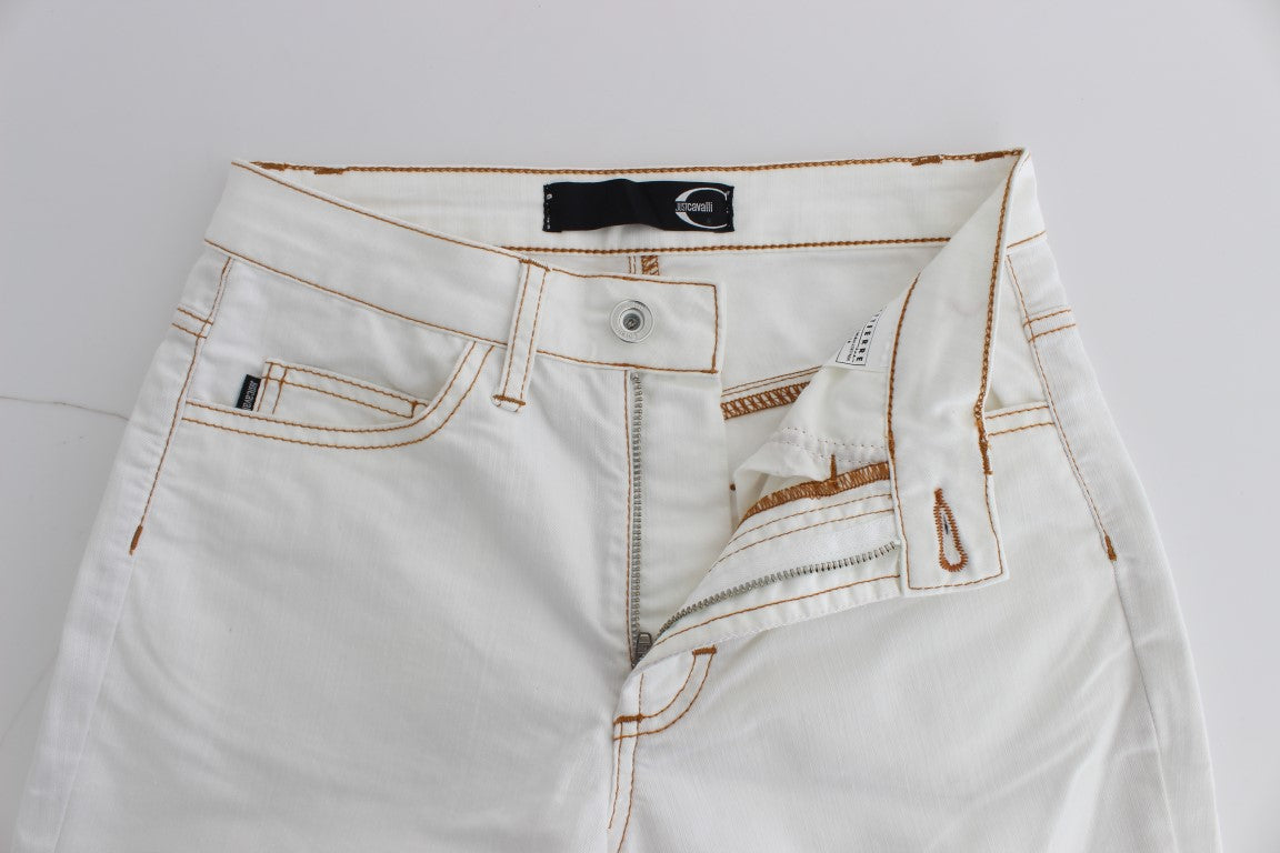 Cavalli Chic Slim Fit Jeans in Weiß