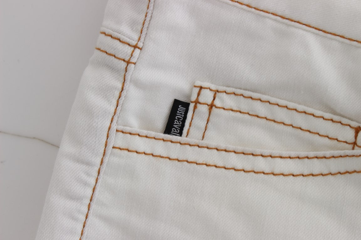 Cavalli Chic Slim Fit Jeans in Weiß