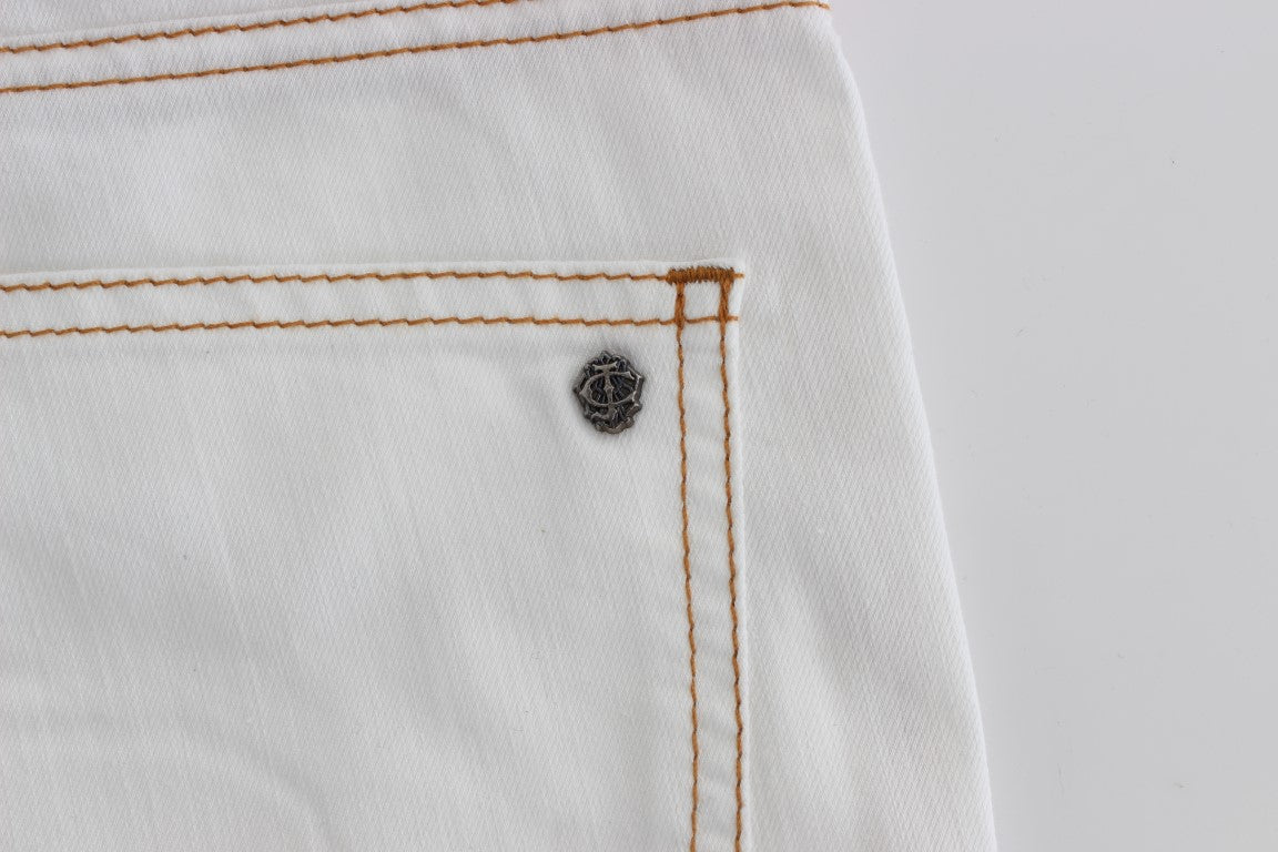 Cavalli Chic Slim Fit Jeans in Weiß