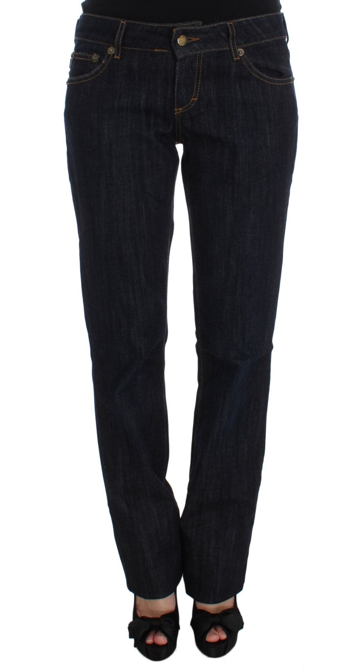 Cavalli Chic Blaue Straight Fit Designer-Jeans