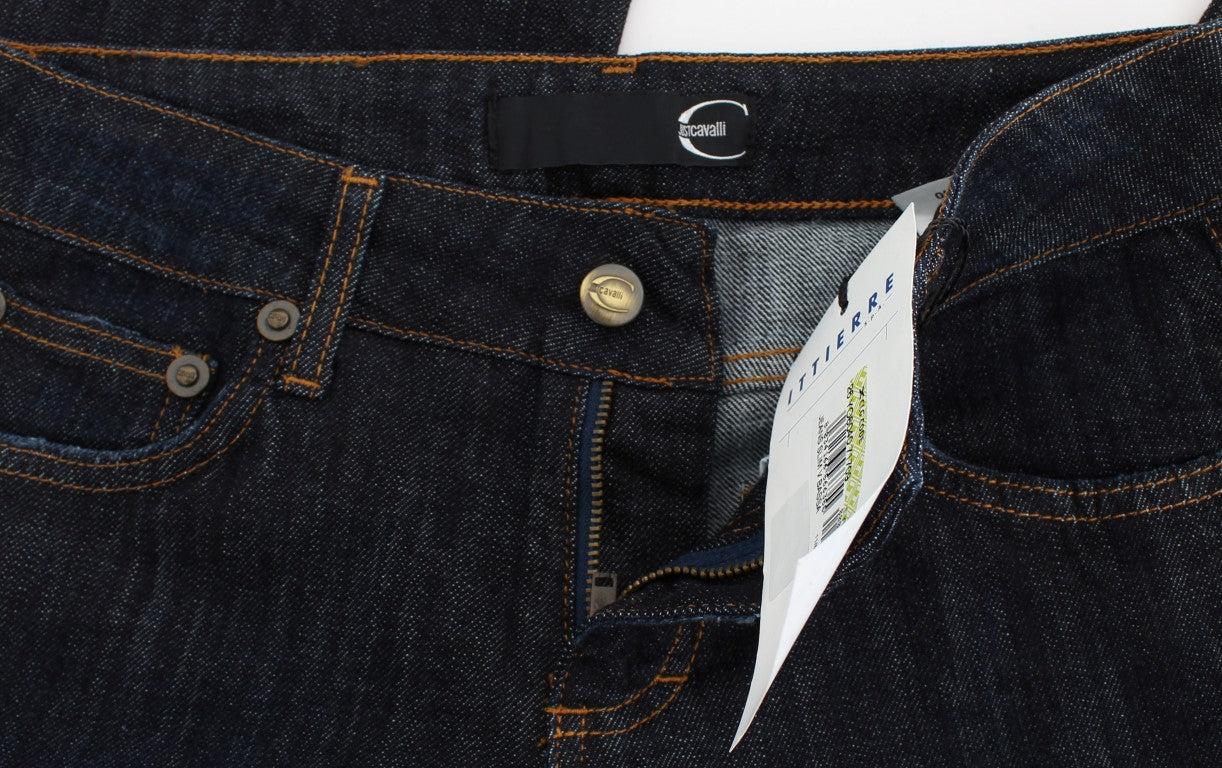 Cavalli Chic Blaue Straight Fit Designer-Jeans