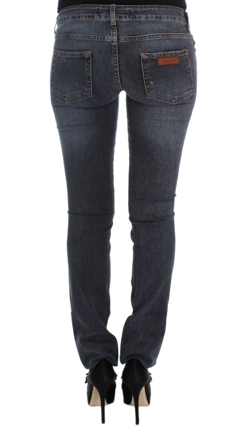Cavalli Slim Fit Jeans in grüner Diamantblau-Waschung