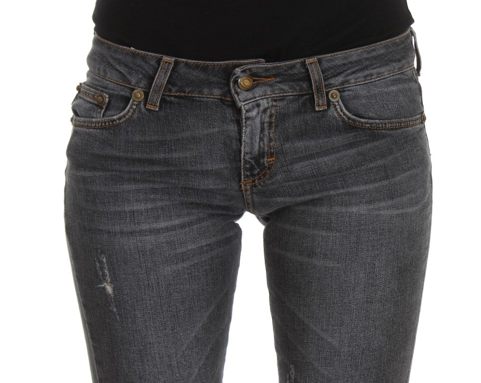 Cavalli Slim Fit Jeans in grüner Diamantblau-Waschung