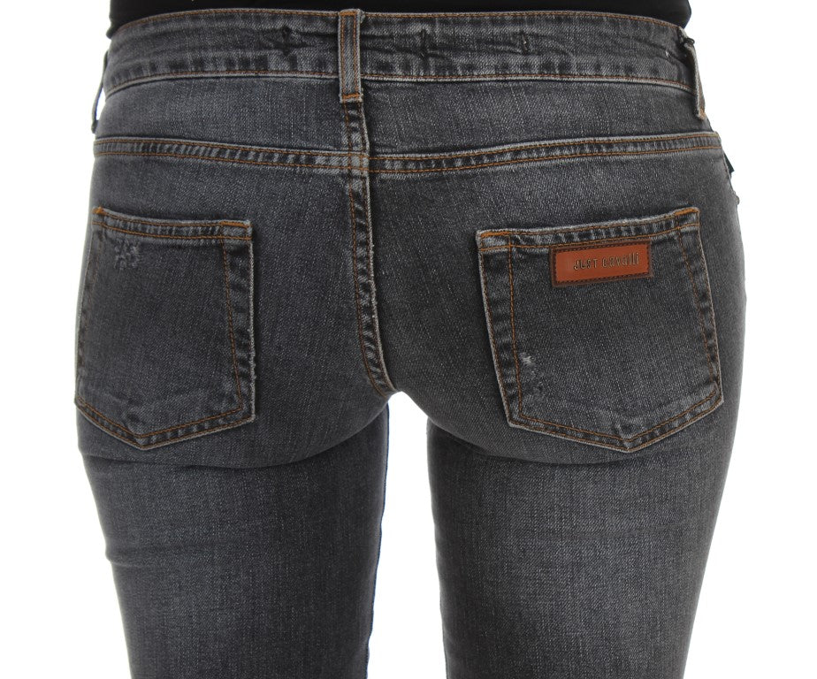 Cavalli Slim Fit Jeans in grüner Diamantblau-Waschung