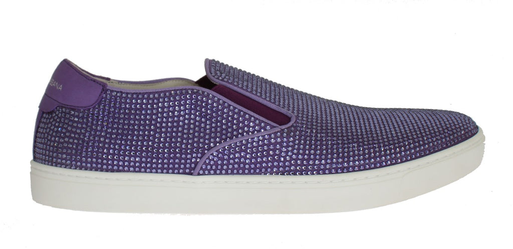 Dolce &amp; Gabbana Elegante Lila Strass Fashion Sneakers