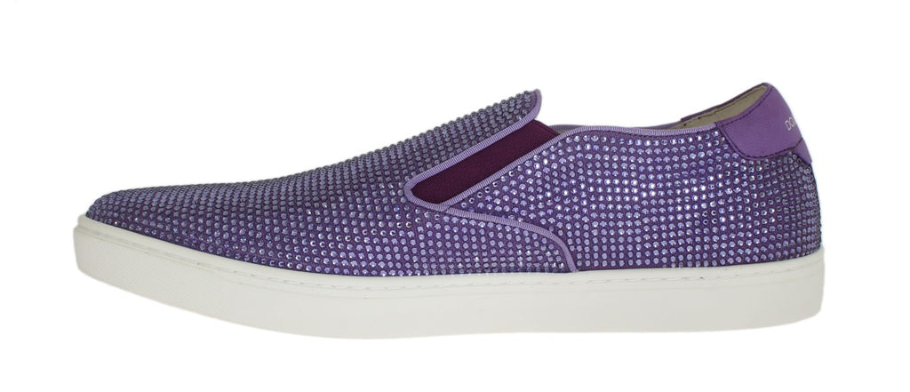 Dolce &amp; Gabbana Elegante Lila Strass Fashion Sneakers