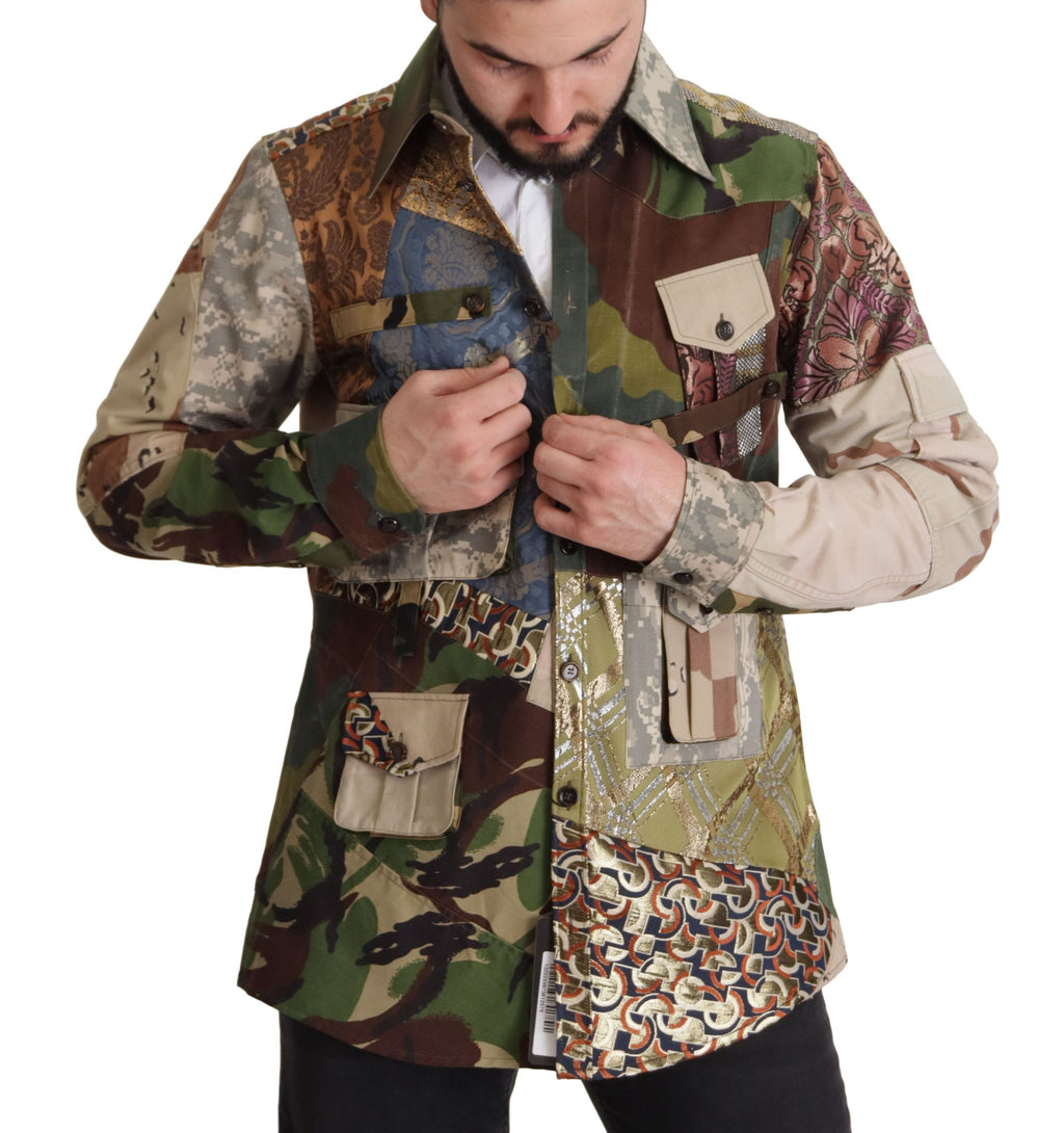 Dolce &amp; Gabbana Patchwork Camouflage Freizeithemd