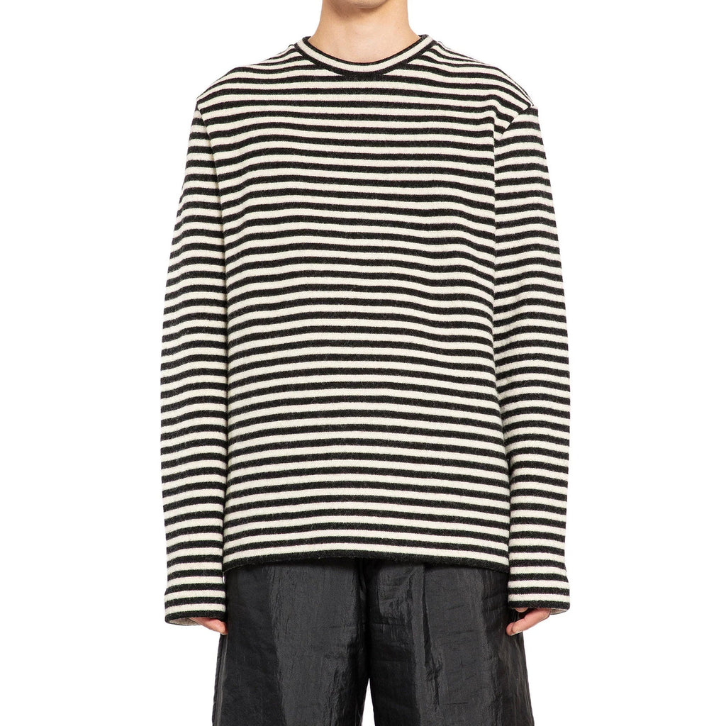 Jil Sander Striped Wool Compact Jersey T-Shirt