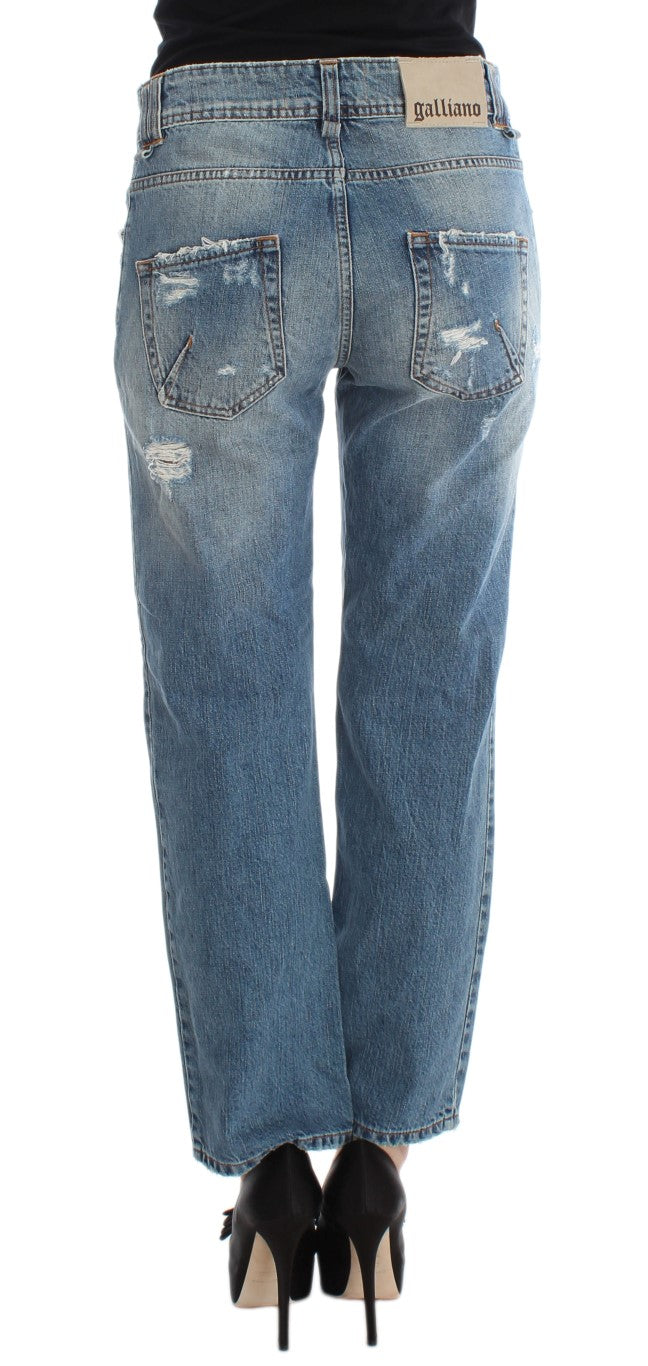 John Galliano – Schicke Boyfriendjeans in blauer Waschung