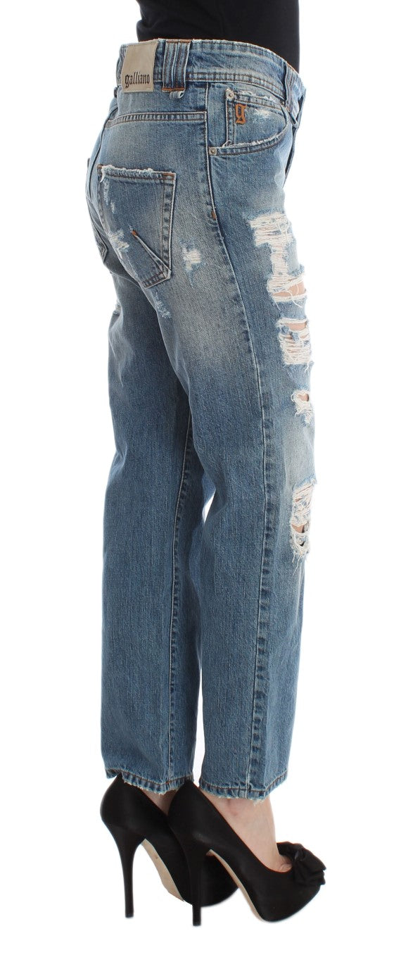 John Galliano – Schicke Boyfriendjeans in blauer Waschung