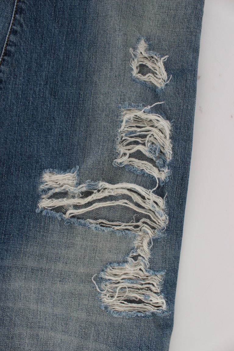 John Galliano – Schicke Boyfriendjeans in blauer Waschung