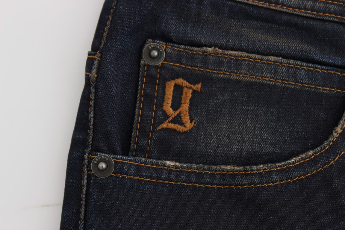 John Galliano Schicke Boyfriend-Fit-Bluejeans