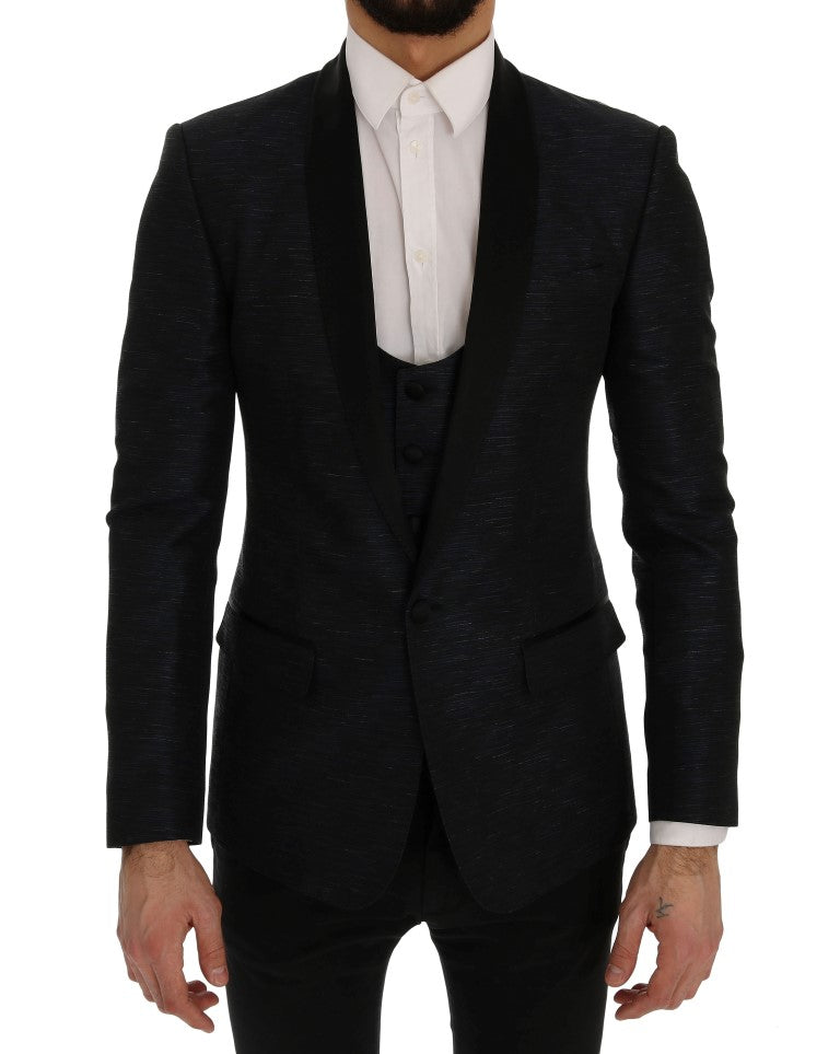 Dolce &amp; Gabbana – Elegantes Slim-Fit-Anzug-Ensemble in Blau und Schwarz