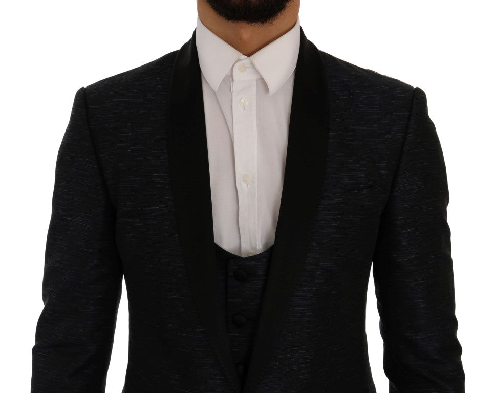 Dolce &amp; Gabbana – Elegantes Slim-Fit-Anzug-Ensemble in Blau und Schwarz