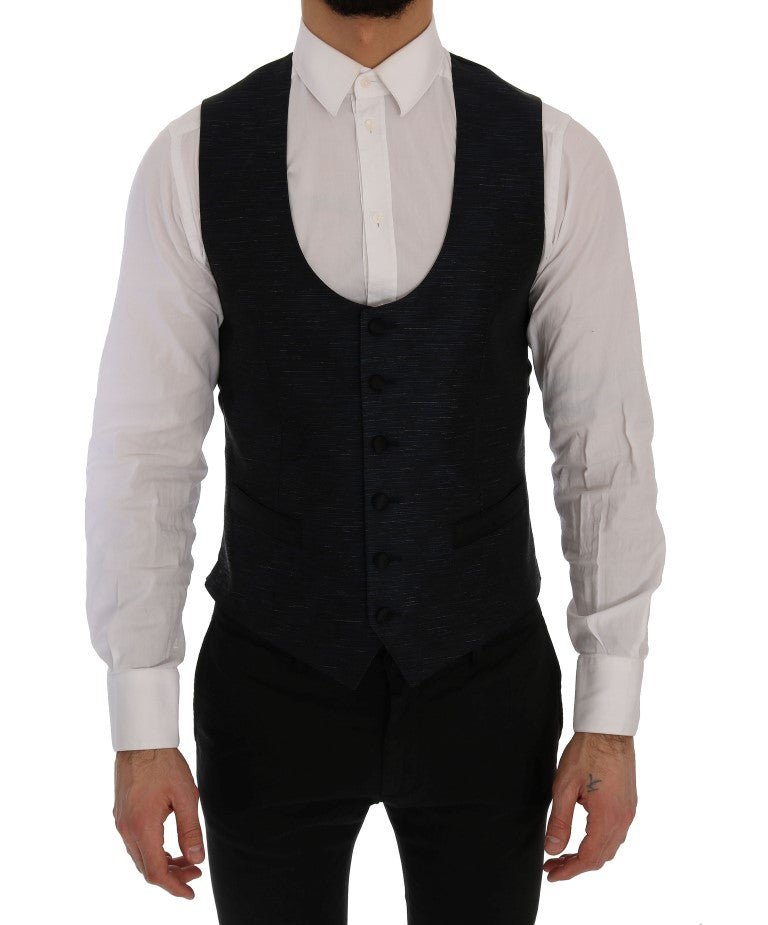 Dolce &amp; Gabbana – Elegantes Slim-Fit-Anzug-Ensemble in Blau und Schwarz