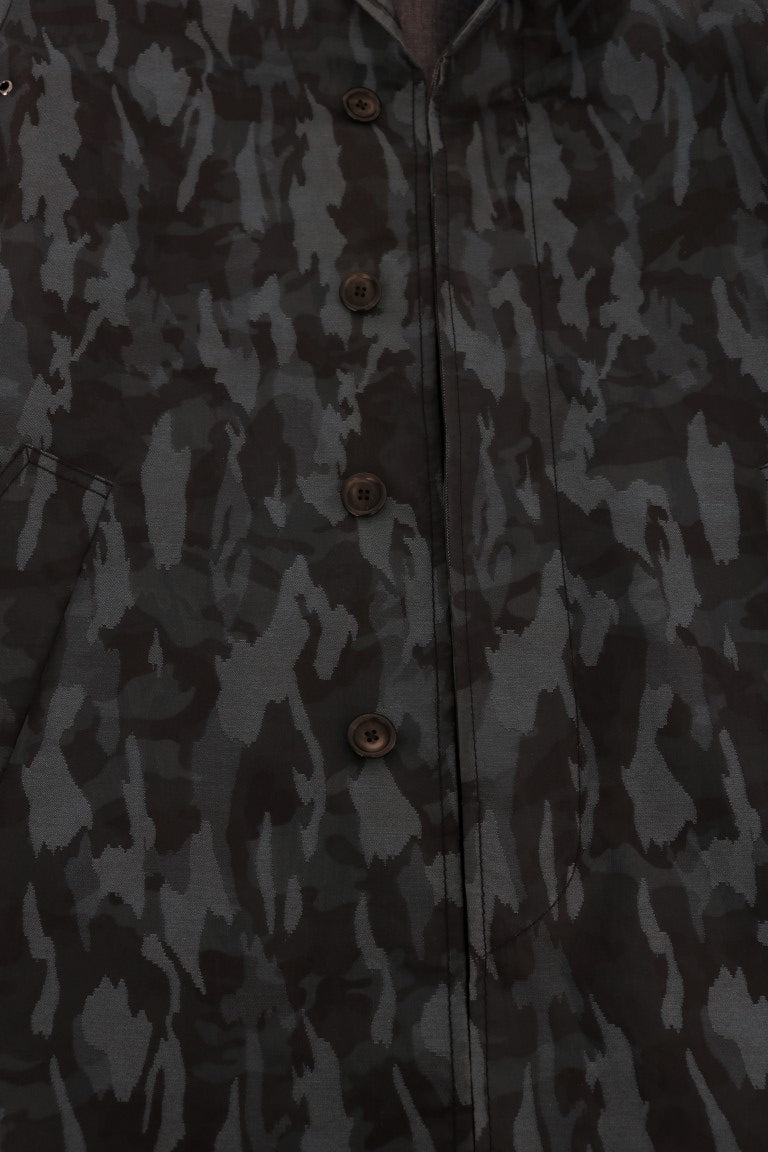 Dolce &amp; Gabbana Blauer Camouflage-Trenchcoat Elegance