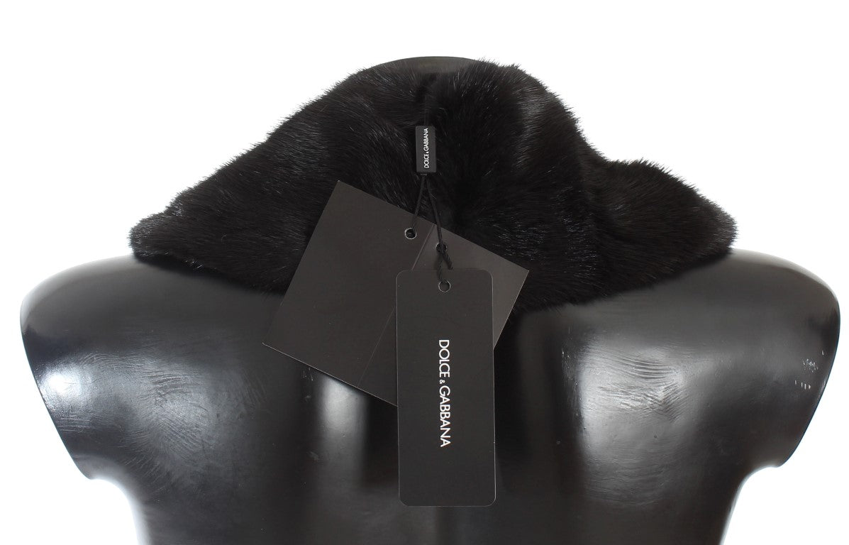Dolce &amp; Gabbana – Eleganter schwarzer Nerz-Schulterwickelschal