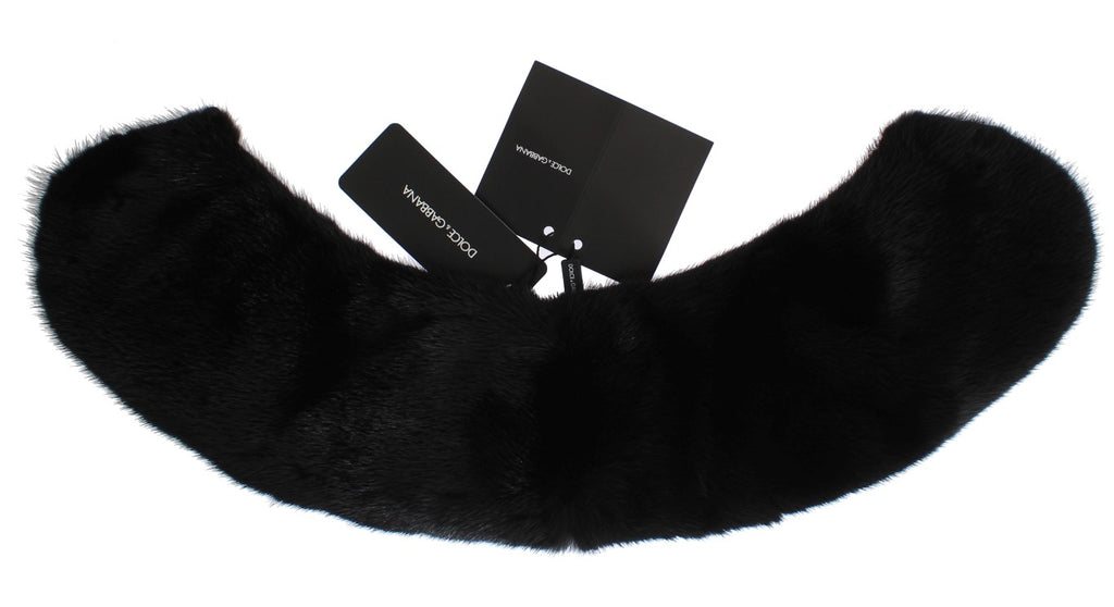 Dolce &amp; Gabbana – Eleganter schwarzer Nerz-Schulterwickelschal