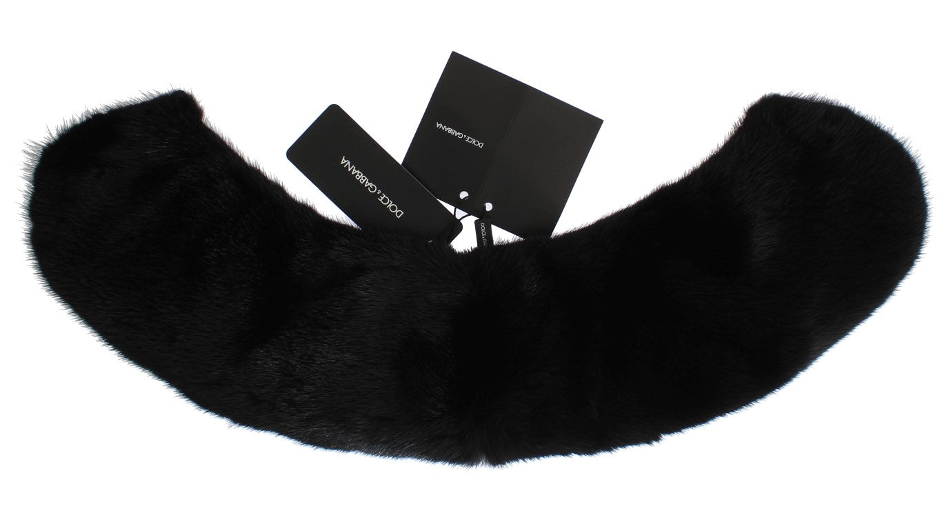 Dolce &amp; Gabbana – Eleganter schwarzer Nerz-Schulterwickelschal