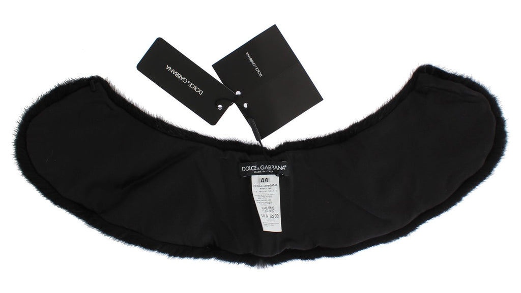 Dolce &amp; Gabbana – Eleganter schwarzer Nerz-Schulterwickelschal