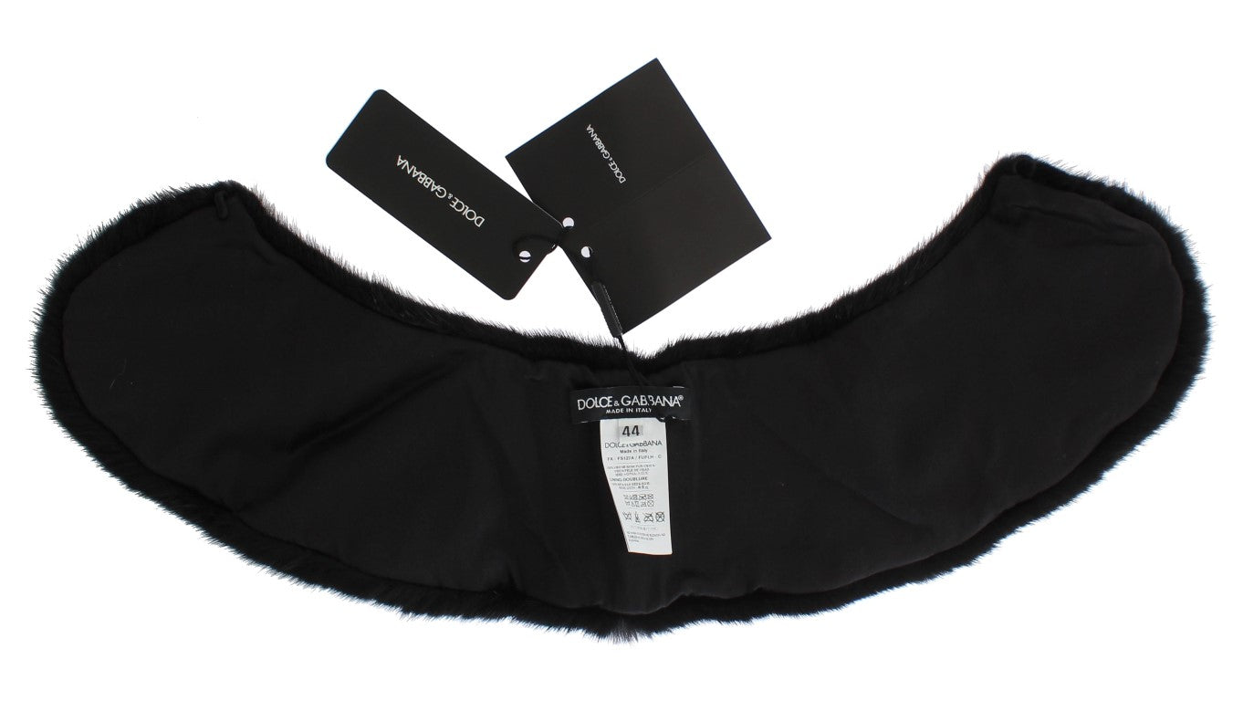 Dolce &amp; Gabbana – Eleganter schwarzer Nerz-Schulterwickelschal