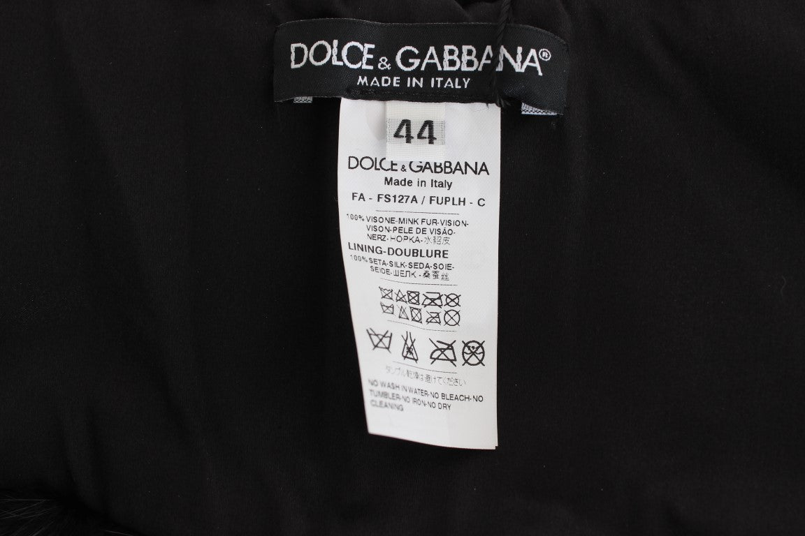 Dolce &amp; Gabbana – Eleganter schwarzer Nerz-Schulterwickelschal