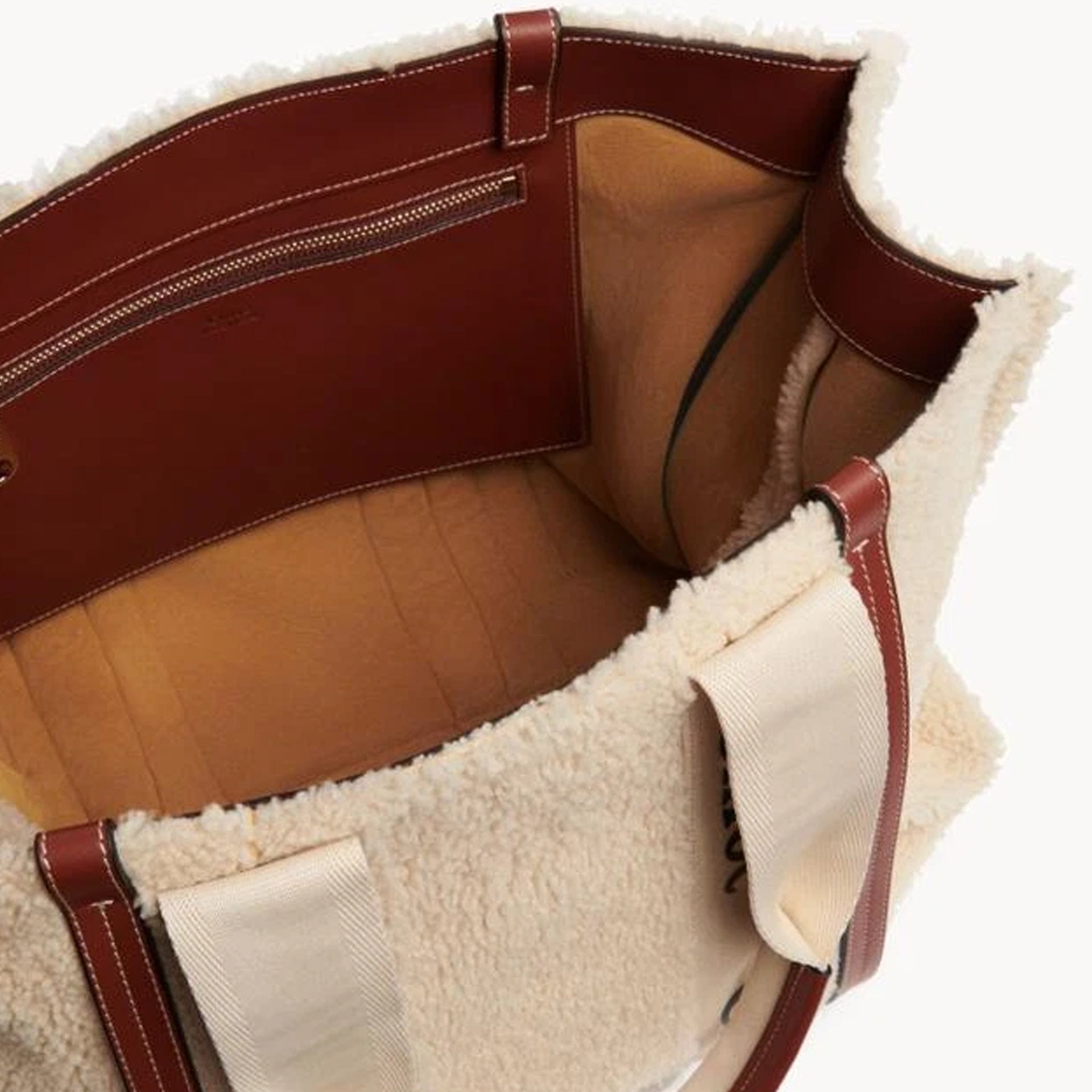Chloe' Chloé Woody Shearling Tote Bag One size – Siebentaschen