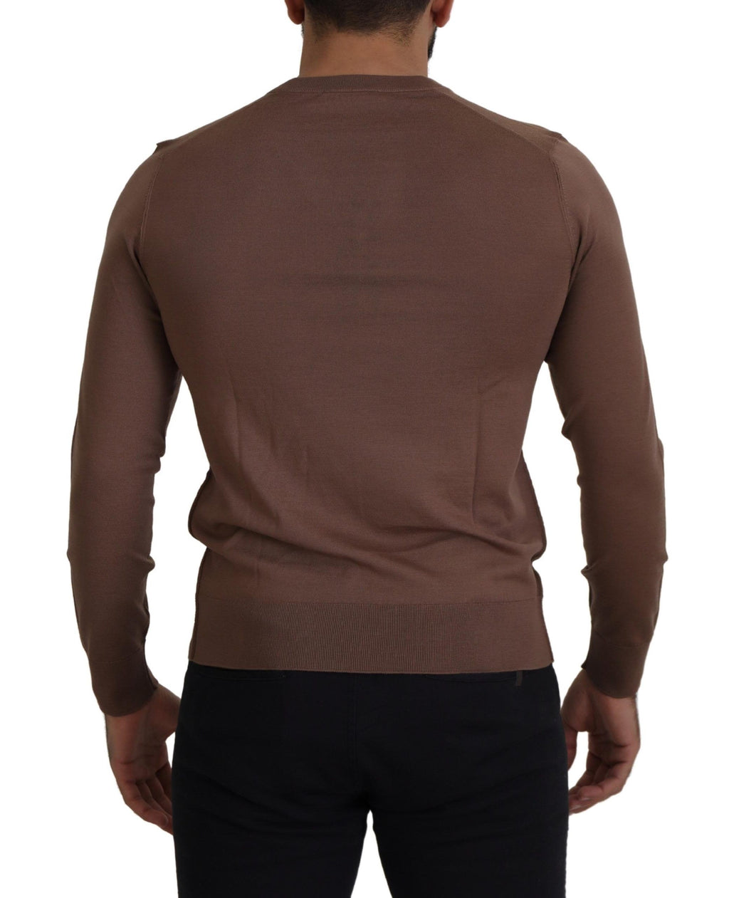 Dolce &amp; Gabbana Brauner Wollpullover für Herren mit V-Ausschnitt