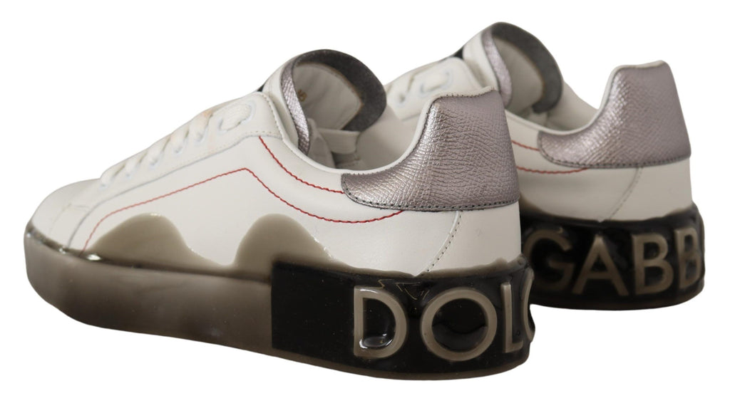 Dolce &amp; Gabbana Elegante weiße Ledersneaker