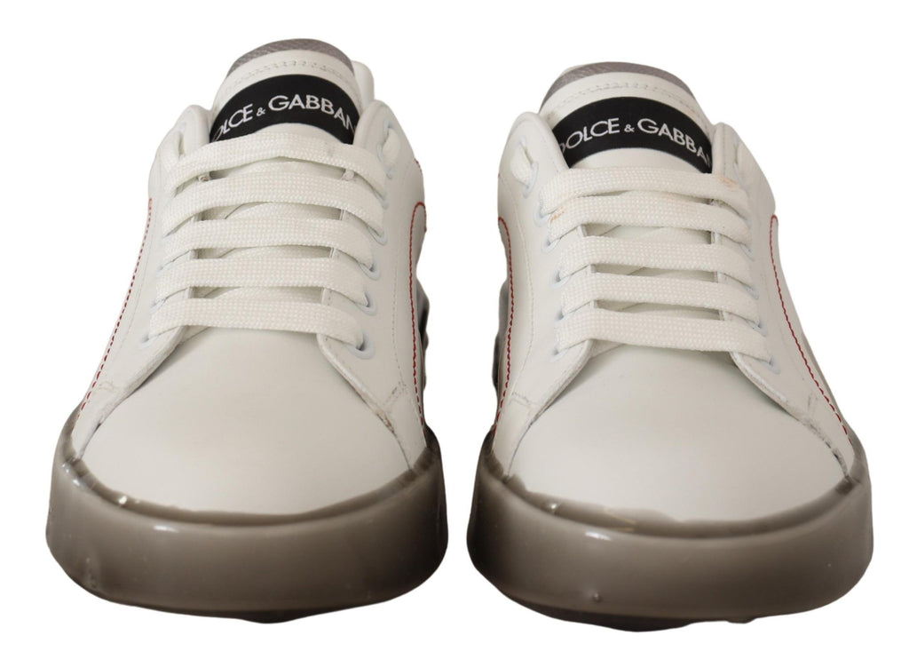 Dolce &amp; Gabbana Elegante weiße Ledersneaker