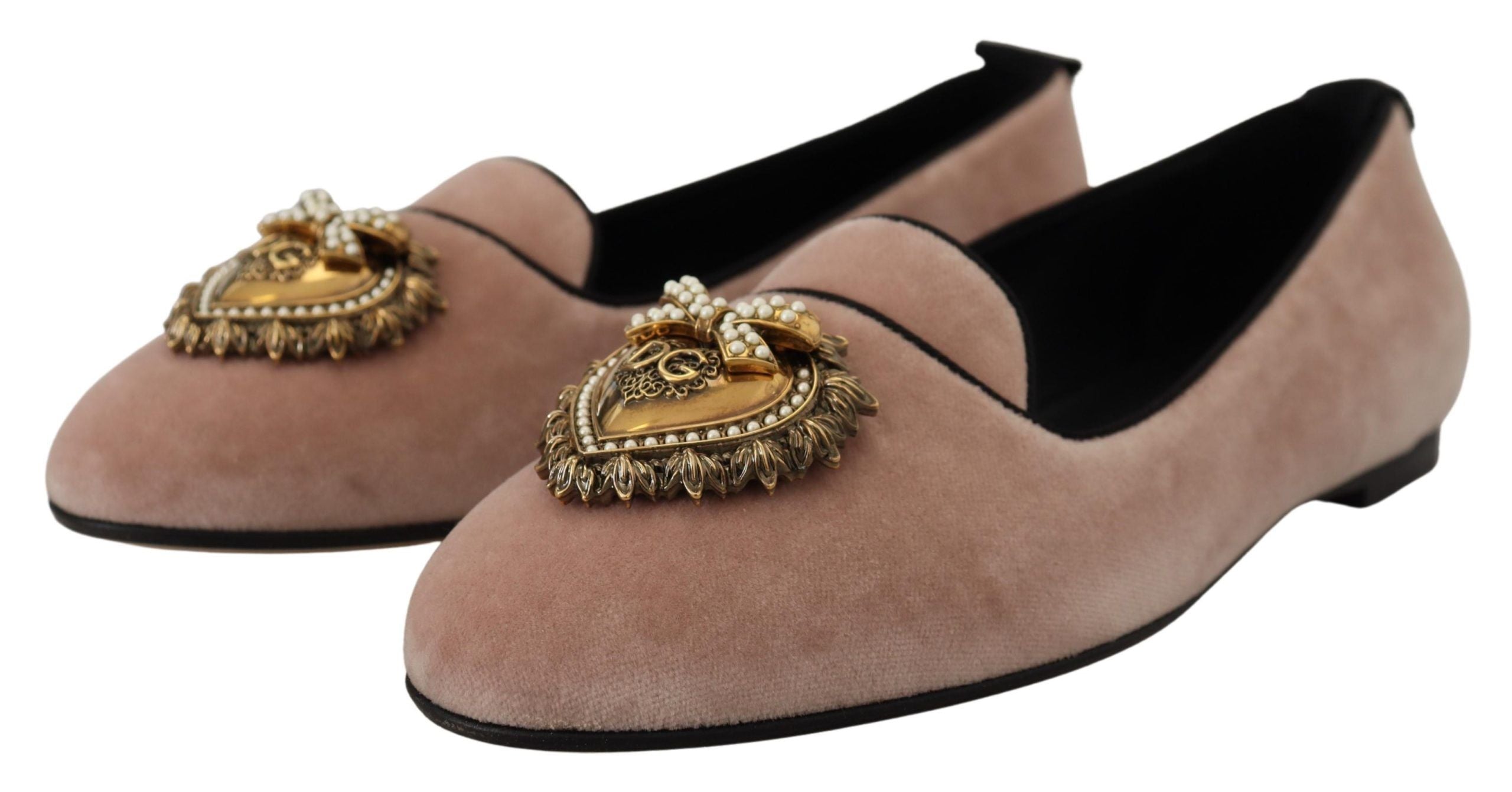 Dolce &amp; Gabbana – Elegante Loafer „Devotion“ aus rosa Samt