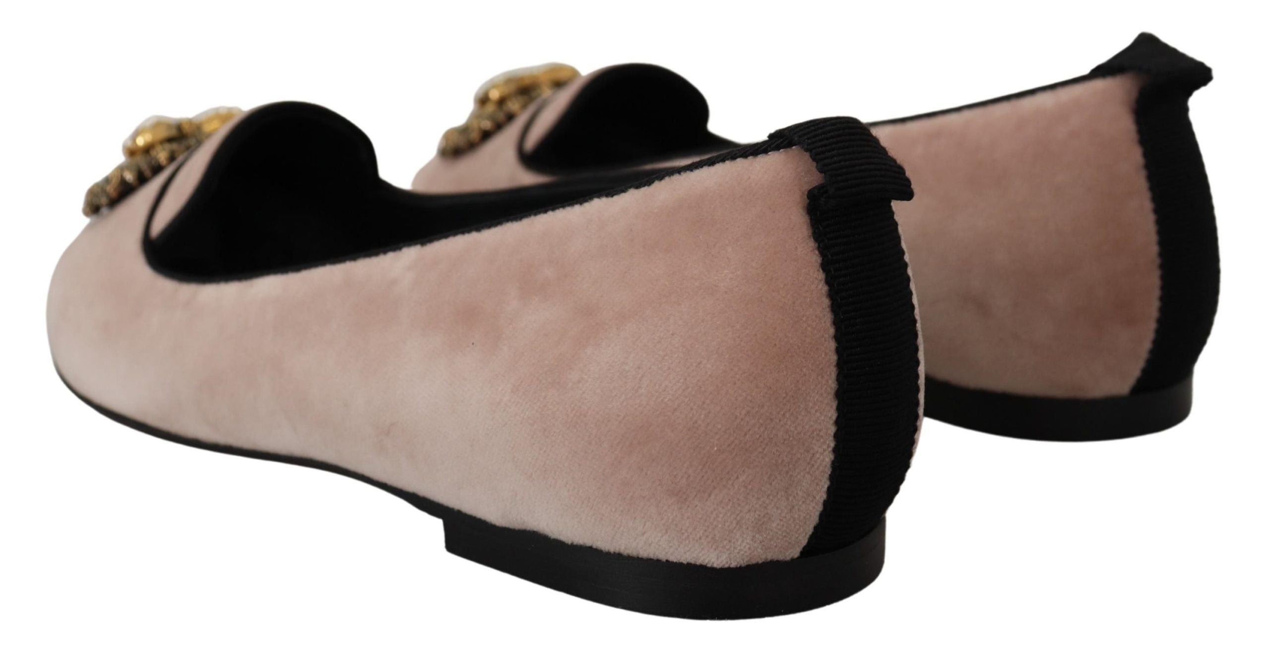 Dolce &amp; Gabbana – Elegante Loafer „Devotion“ aus rosa Samt