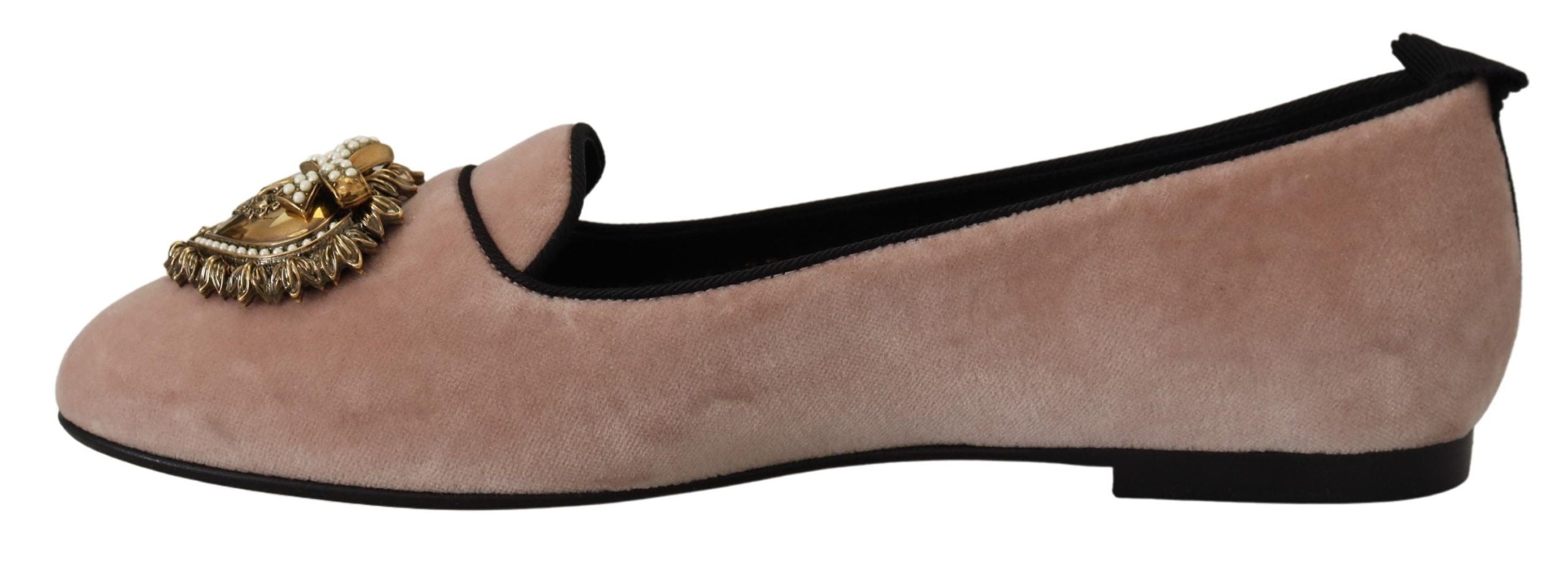 Dolce &amp; Gabbana – Elegante Loafer „Devotion“ aus rosa Samt