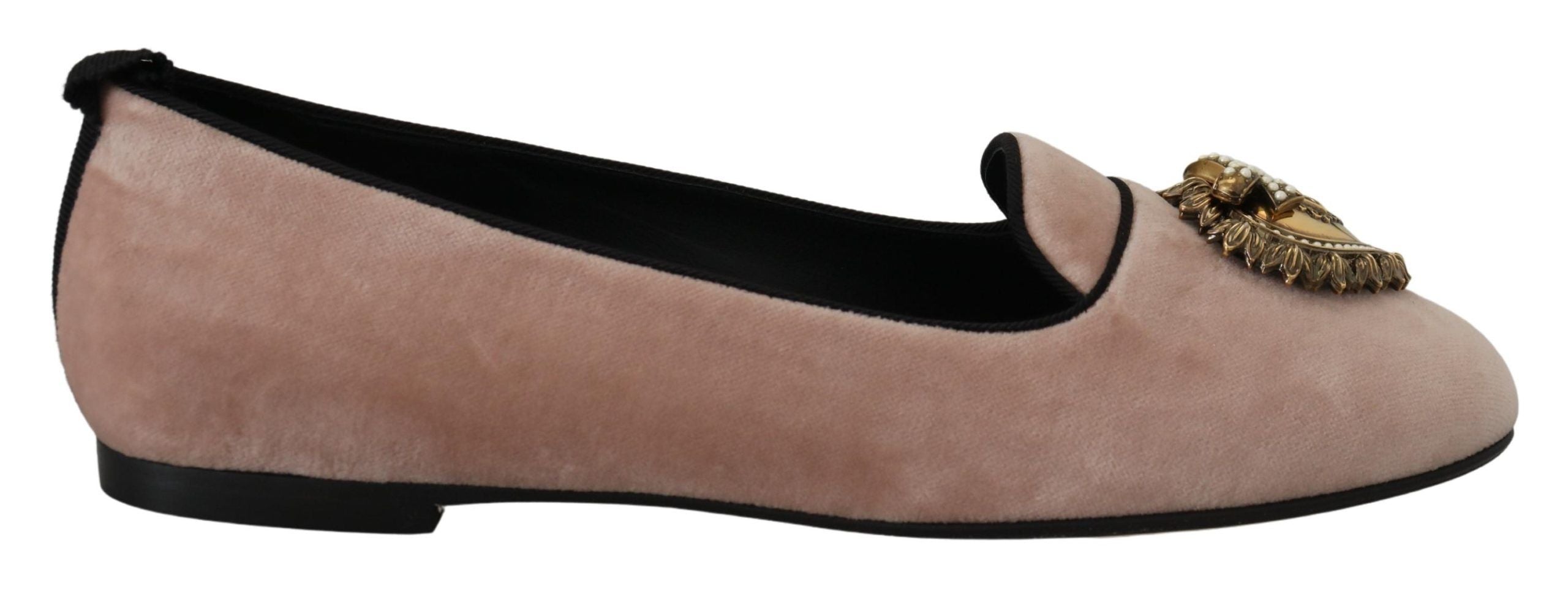 Dolce &amp; Gabbana – Elegante Loafer „Devotion“ aus rosa Samt