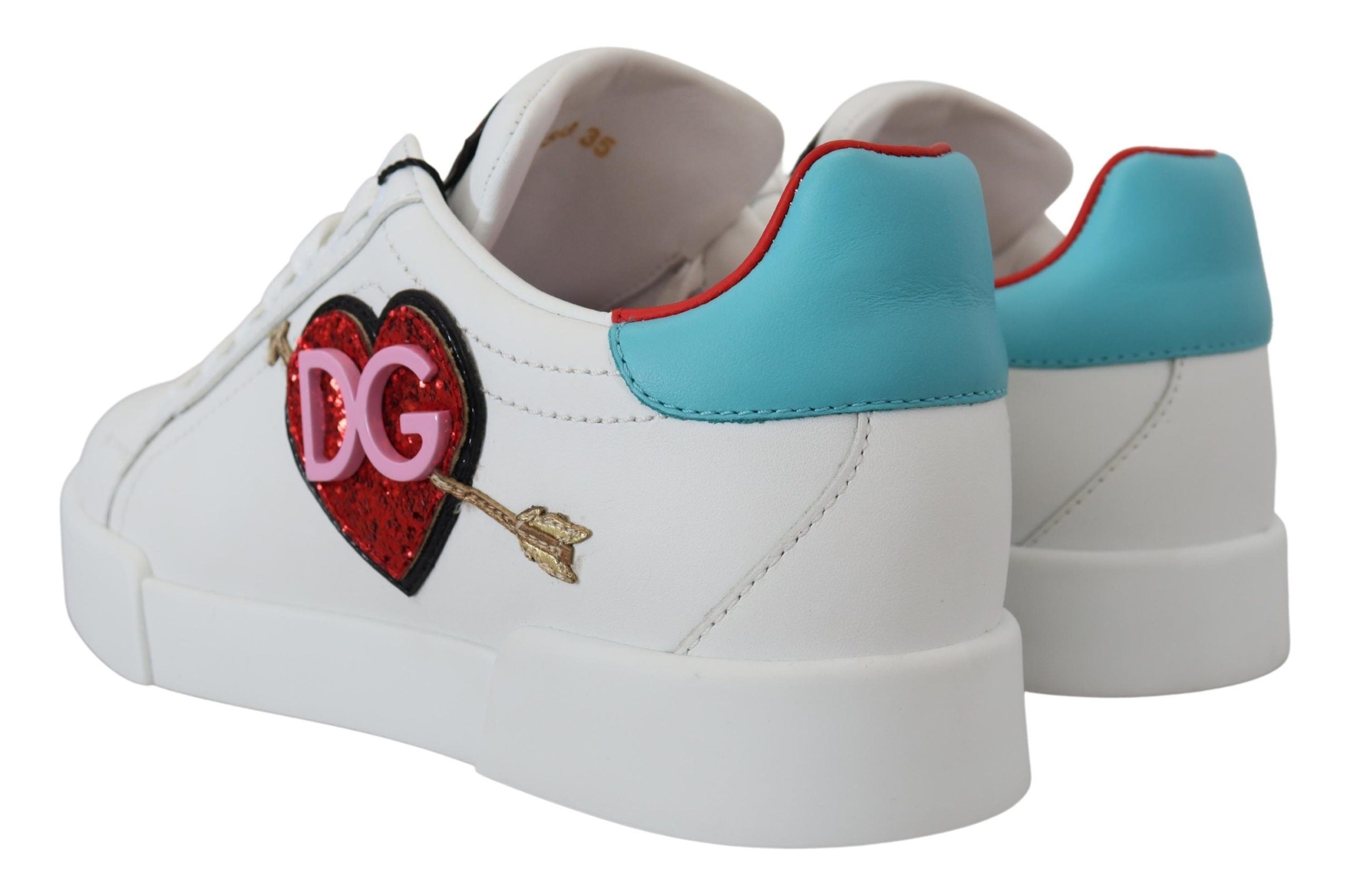 Dolce &amp; Gabbana Elegante weiße Portofino-Leder-Sneaker