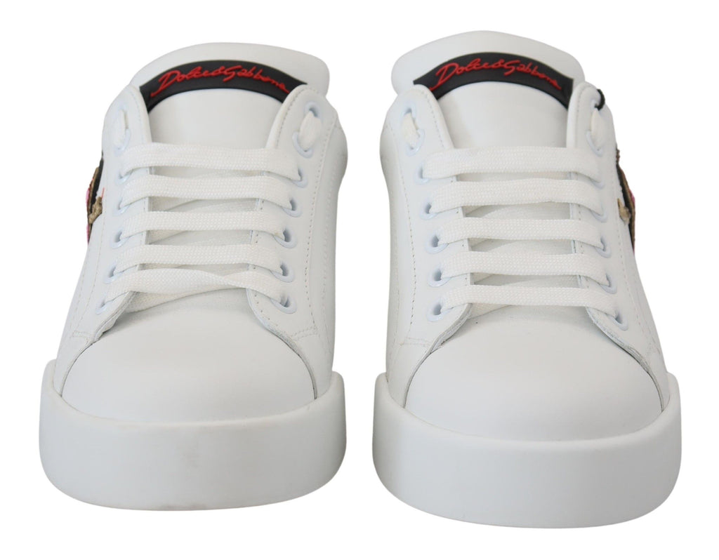 Dolce &amp; Gabbana Elegante weiße Portofino-Leder-Sneaker