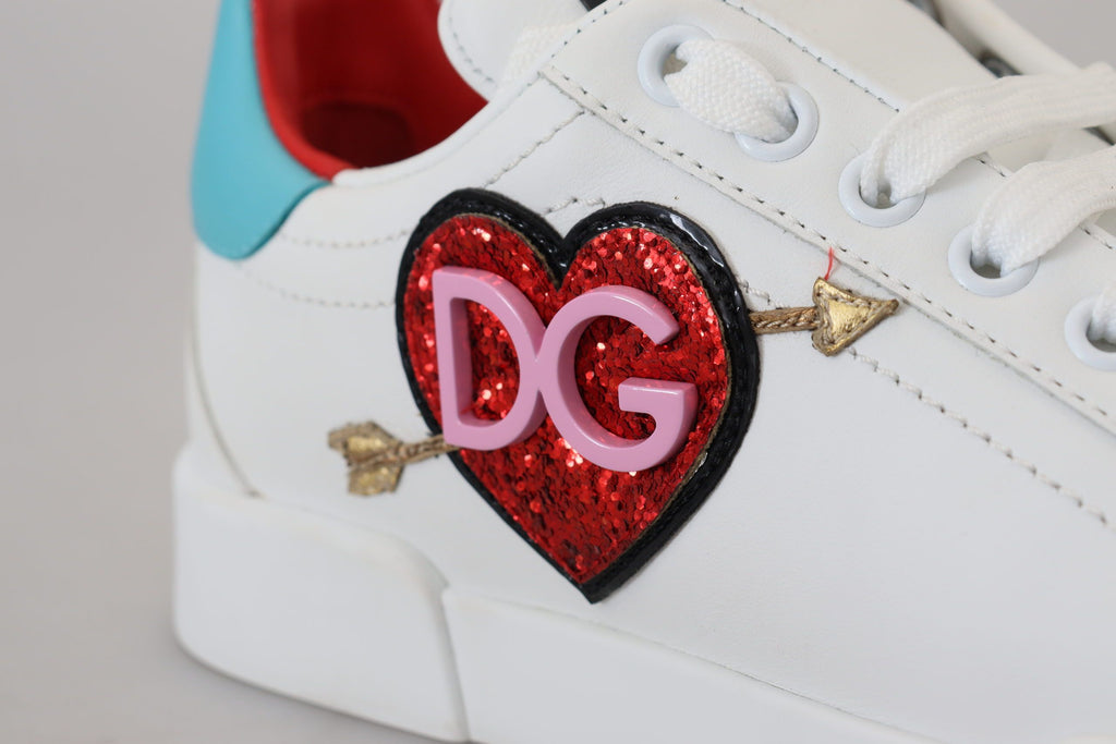 Dolce &amp; Gabbana Elegante weiße Portofino-Leder-Sneaker