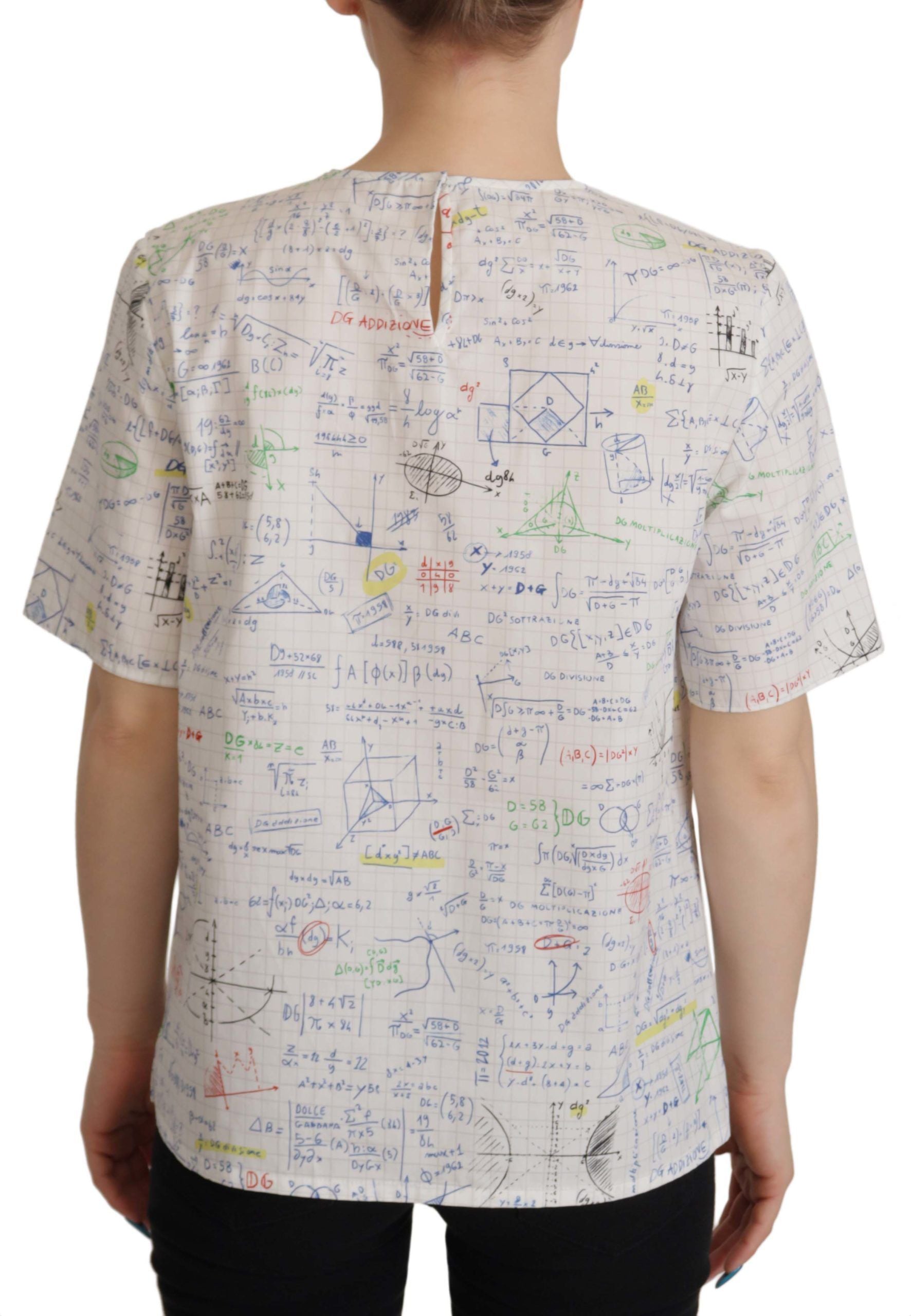 Dolce &amp; Gabbana – Baumwoll-T-Shirt mit Rundhalsausschnitt und Algebra-Print