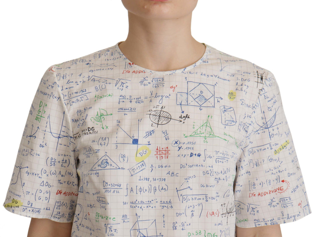 Dolce &amp; Gabbana – Baumwoll-T-Shirt mit Rundhalsausschnitt und Algebra-Print
