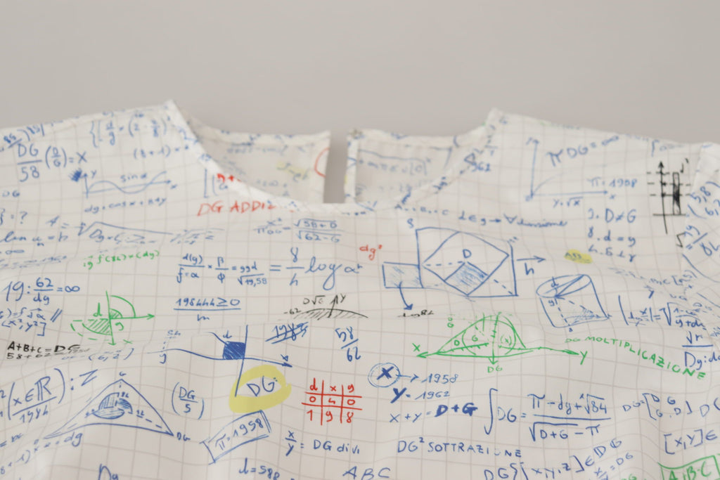 Dolce &amp; Gabbana – Baumwoll-T-Shirt mit Rundhalsausschnitt und Algebra-Print