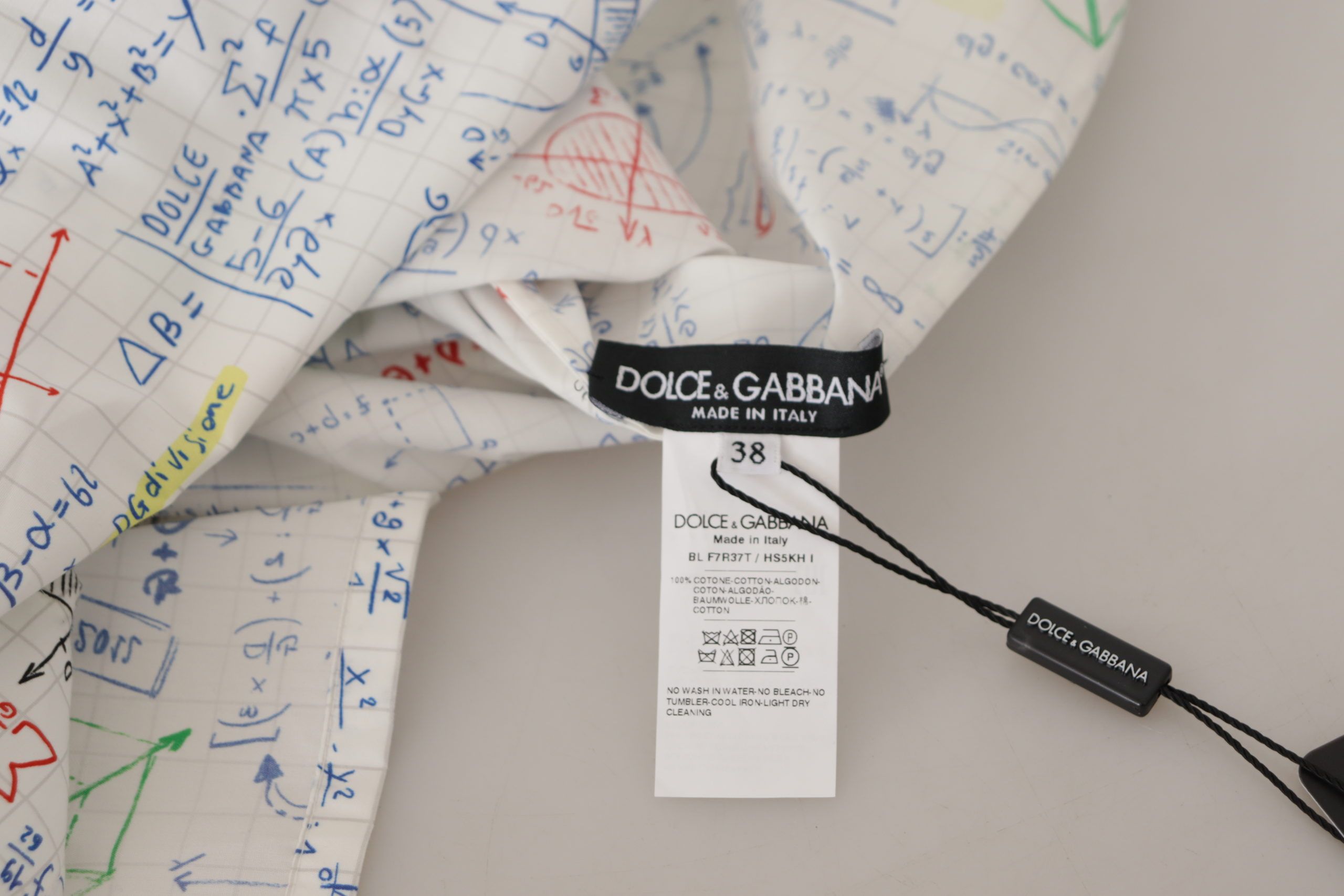 Dolce &amp; Gabbana – Baumwoll-T-Shirt mit Rundhalsausschnitt und Algebra-Print