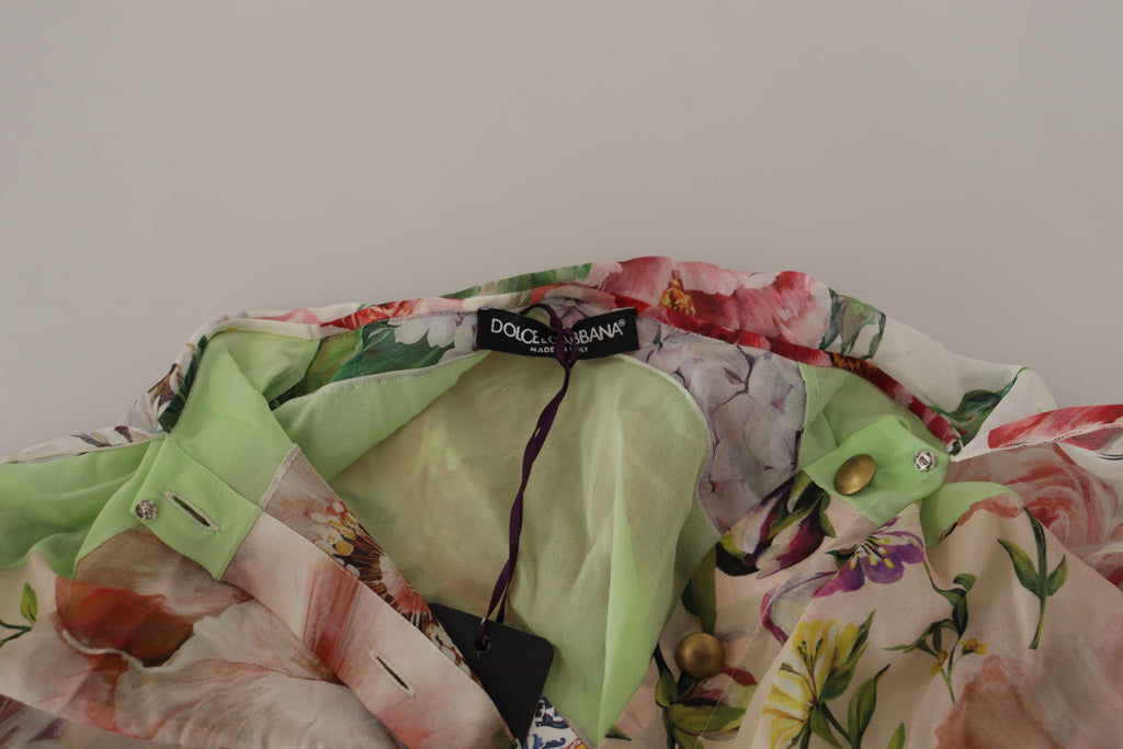 Dolce &amp; Gabbana Elegante Seidenbluse mit floralem Patchwork