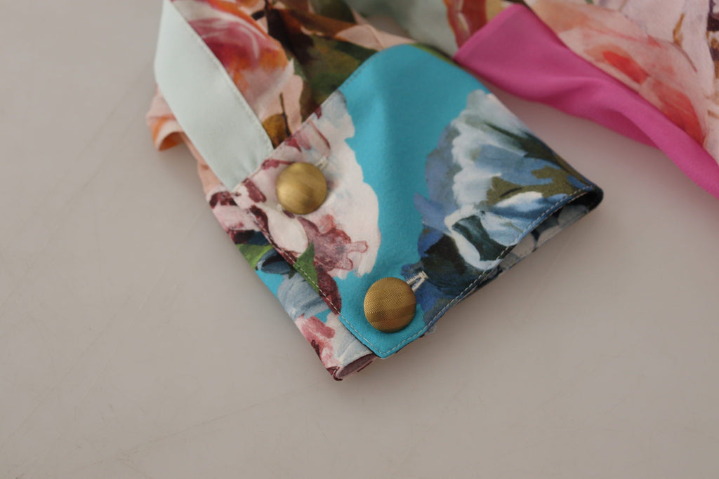 Dolce &amp; Gabbana Elegante Seidenbluse mit floralem Patchwork
