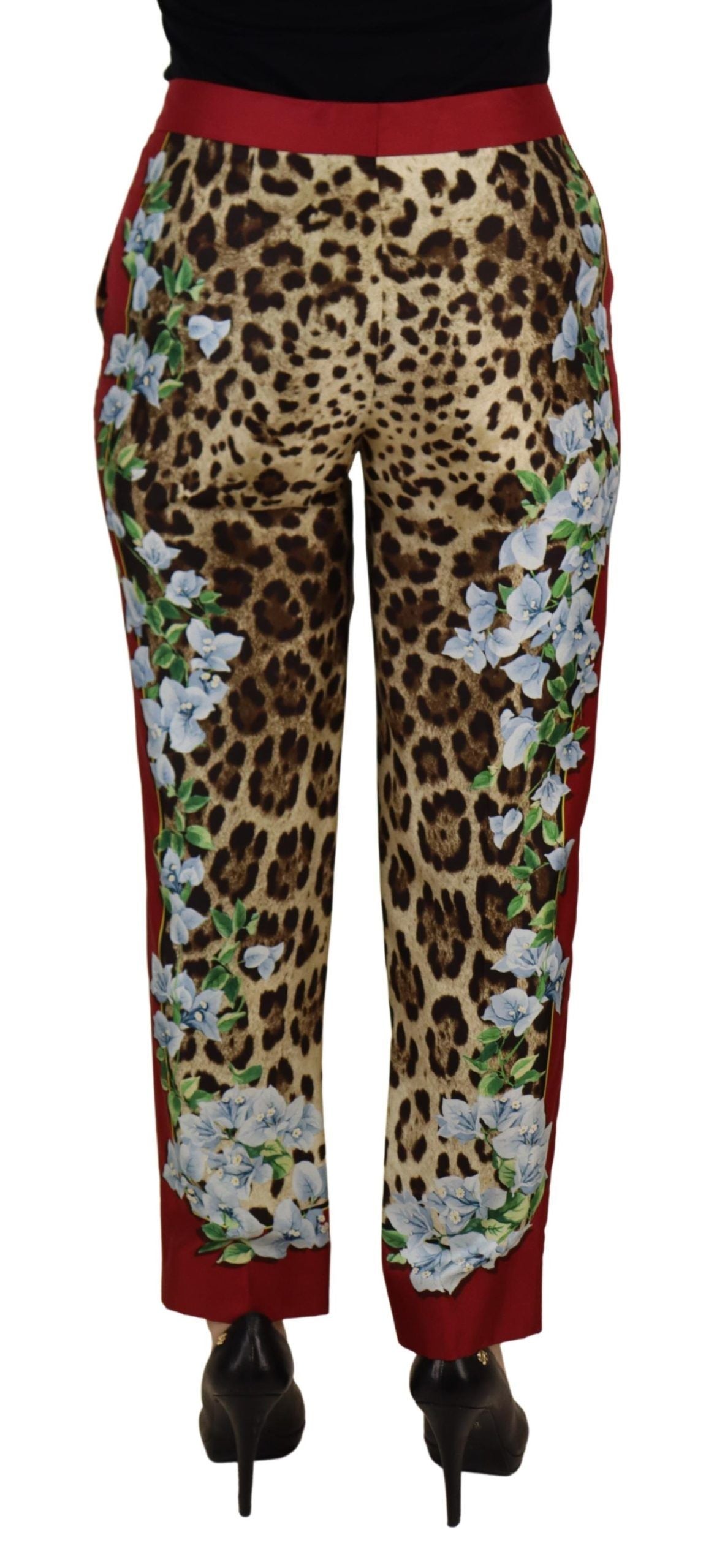 Dolce &amp; Gabbana Elegante mehrfarbige Seidenhose mit hoher Taille