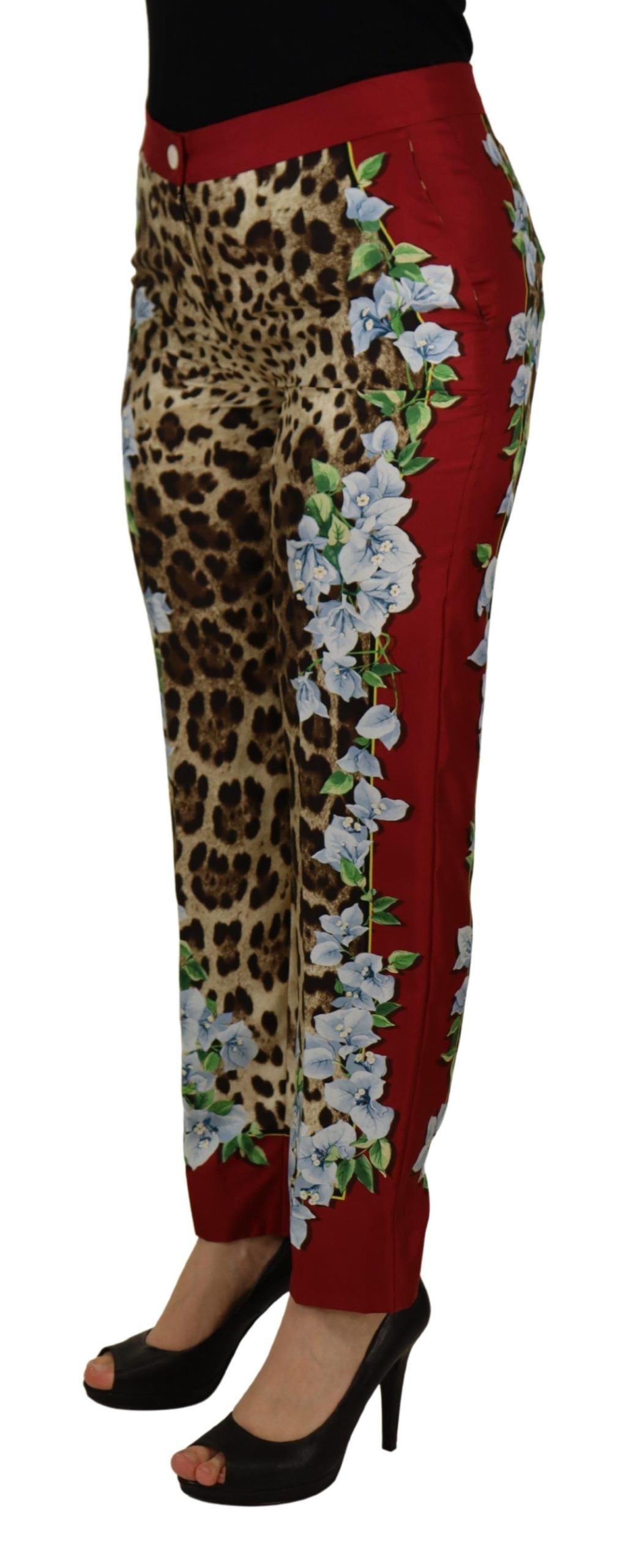 Dolce &amp; Gabbana Elegante mehrfarbige Seidenhose mit hoher Taille
