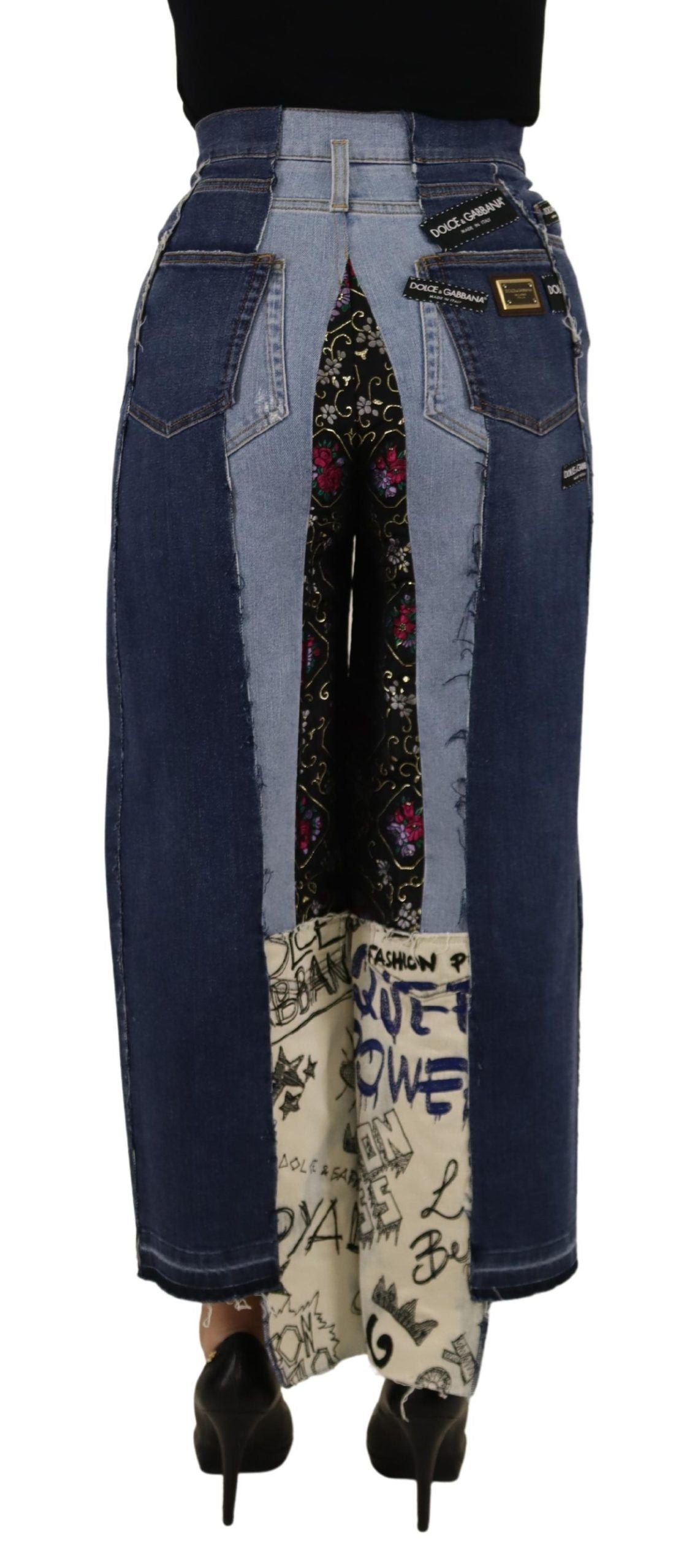 Dolce &amp; Gabbana High-Waist-Jeans in Mehrfarbig mit weitem Schnitt