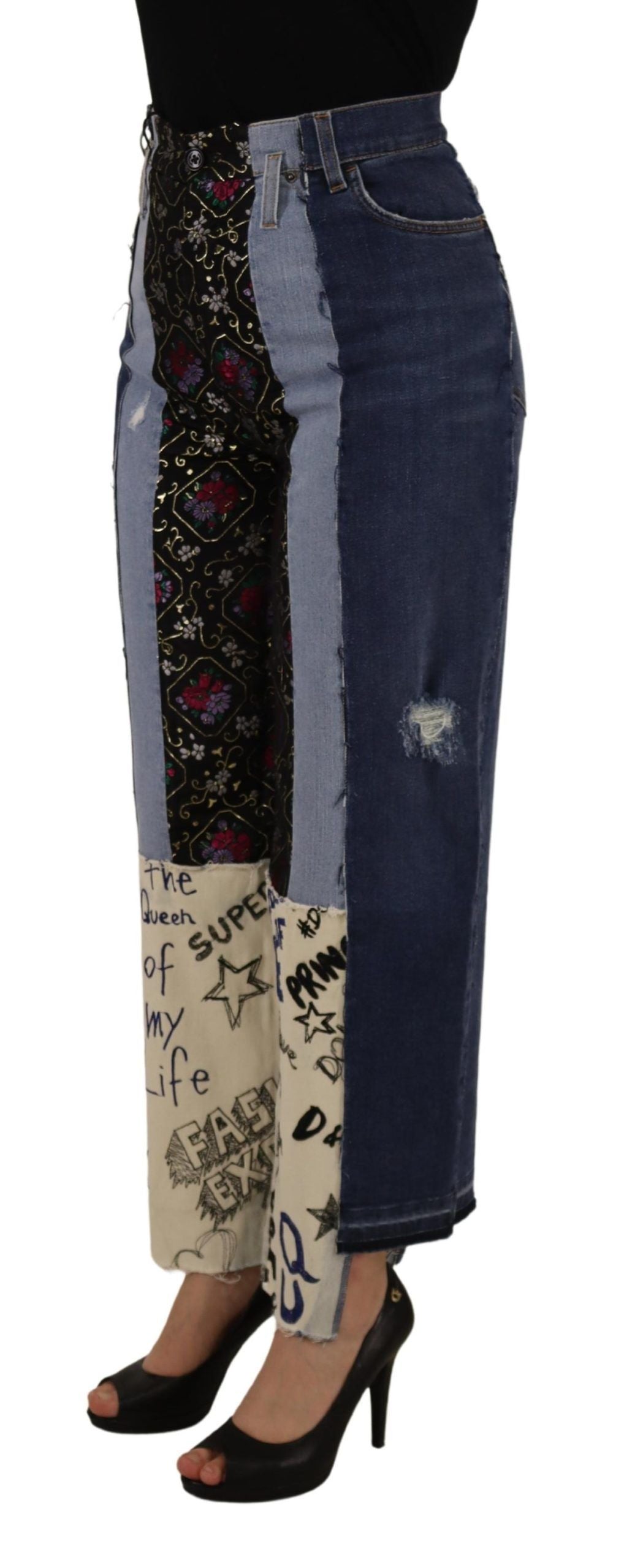 Dolce &amp; Gabbana High-Waist-Jeans in Mehrfarbig mit weitem Schnitt